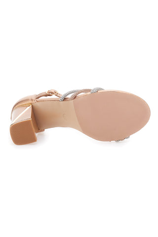 LE HAVRE PARIS 233 Damen-Sandalen mit goldenem Strass-Absatz