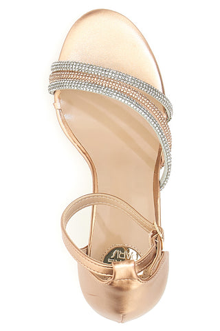 LE HAVRE PARIS 233 Damen-Sandalen mit goldenem Strass-Absatz