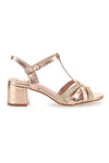 LE HAVRE PARIS 307095 Sandalen mit niedrigem Absatz und Glitzer in Gold