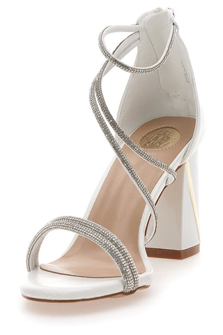 Weiße Sandalen mit Absatz und Strasssteinen LE HAVRE PARIS 237