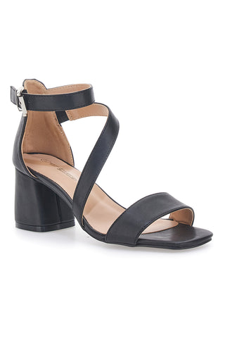 Sandali Neri con Tacco e Cinturino alla Caviglia Energy E364