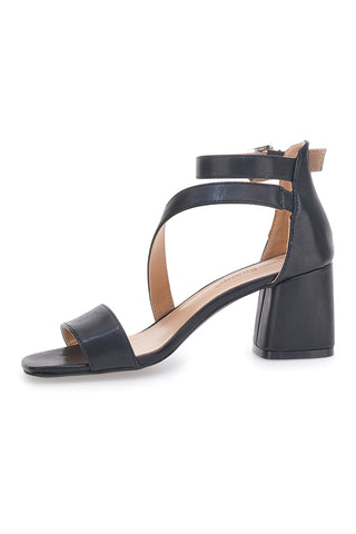 Sandali Neri con Tacco e Cinturino alla Caviglia Energy E364