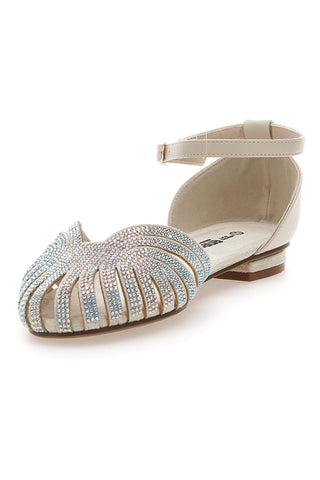 Beige Sandalen mit Riemen und Schmuckdetails Energy E354