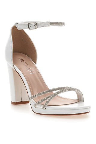 Sandali Bianchi Aperti Con Tacco E Cinturino First Lady P557