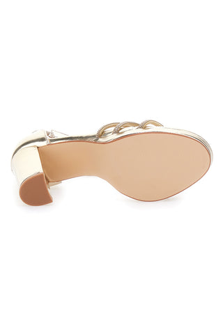 Sandali Oro Aperti Con Tacco E Cinturino First Lady P557