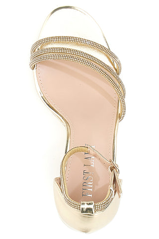 Sandali Oro Aperti Con Tacco E Cinturino First Lady P557