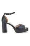Schwarze Pumps mit Plateau und Knöchelriemen FIRST LADY P558