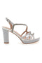 Sandali Bianchi con Strass e Tacco Alto First Lady P579