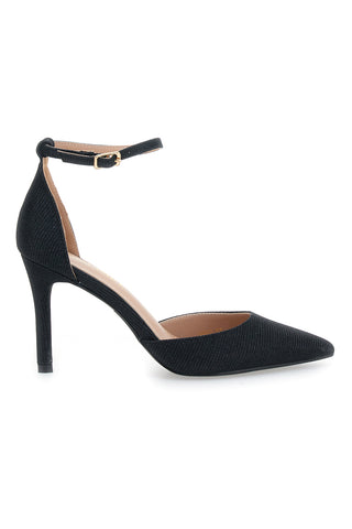Schwarze Pumps mit Knöchelriemen FIRST LADY P582