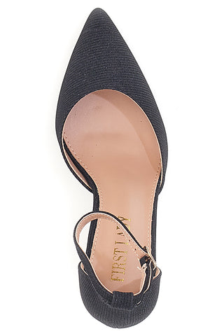 Schwarze Pumps mit Knöchelriemen FIRST LADY P582