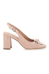 Nudefarbener Slingback-Pumps mit FIRST LADY 586-Schnalle