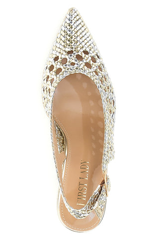 First Lady Gold Slingback-Pumps P588