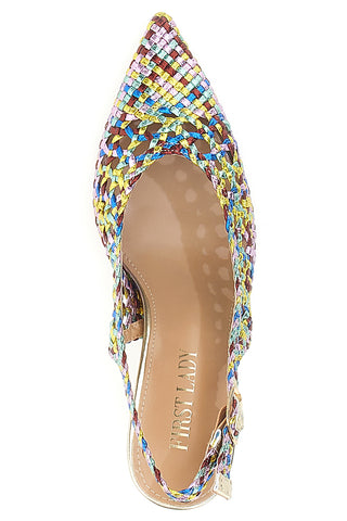 Mehrfarbige First Lady Slingback-Pumps P588
