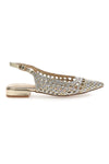 First Lady P589 Gold gewebte Ballerinas