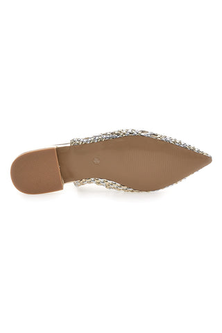 First Lady P589 Gold gewebte Ballerinas