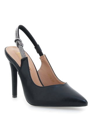 Décolleté Slingback Nere con Tacco Alto FIRST LADY P528