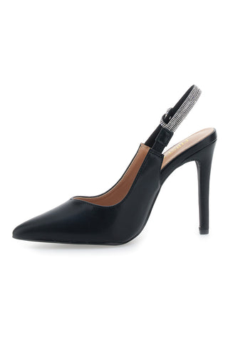 Décolleté Slingback Nere con Tacco Alto FIRST LADY P528