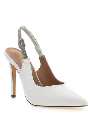 Décolleté Slingback Bianche con Tacco Alto FIRST LADY P528