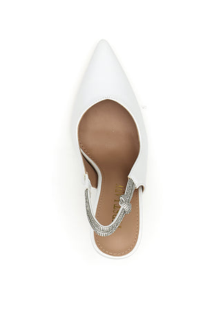 Décolleté Slingback Bianche con Tacco Alto FIRST LADY P528