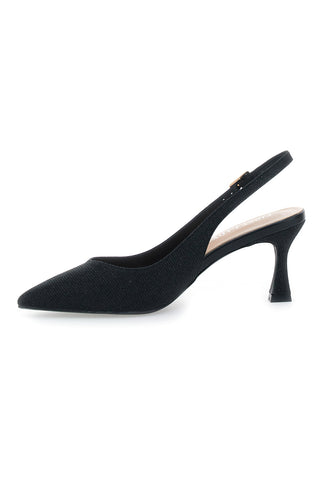 Schwarze spitze Slingback-Pumps FIRST LADY P529