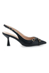 Décolleté Slingback Nere con Cinturini Decorativi FIRST LADY P531