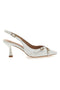 Décolleté Slingback Bianche con Cinturini Decorativi FIRST LADY P531