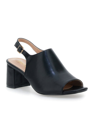 Sandali Neri con Cinturino Posteriore e Apertura frontale FIRST LADY P545