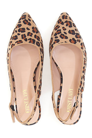 Ballerine Slingback Leopardate a Punta First Lady P553