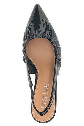 Décolleté Sling-back Nere Con Tacco First Lady P593