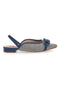 Ballerine slingback blu con fiocco e punta a contrasto Me & Me D729H1
