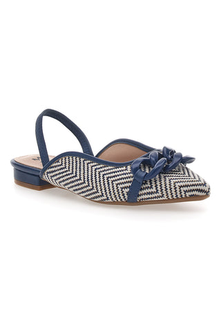 Ballerine slingback blu con fiocco e punta a contrasto Me & Me D729H1