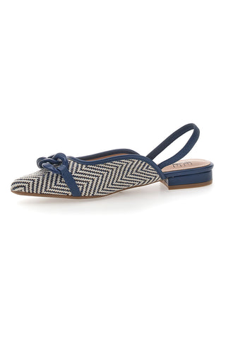 Ballerine slingback blu con fiocco e punta a contrasto Me & Me D729H1