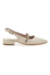 Slingback-Ballerinas Creme mit Frontriemen PITTARELLO GLAM 2888