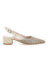 Beige Slingback-Ballerinas mit gewebtem Obermaterial PITTARELLO GLAM 3124