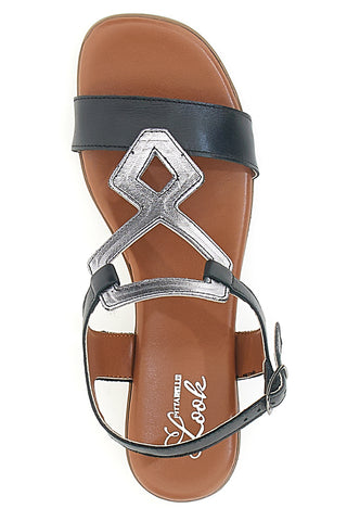 Schwarze Sandalen mit Obermaterial aus Leder im Pittarello-Look 244295