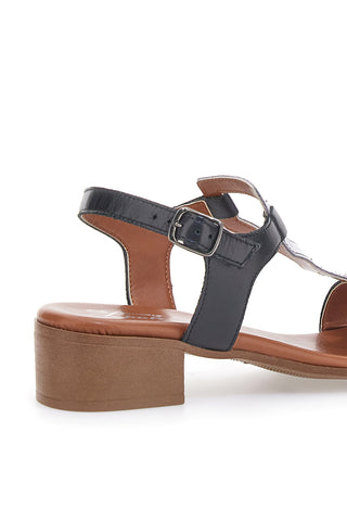 Schwarze Sandalen mit Obermaterial aus Leder im Pittarello-Look 244295
