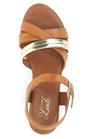 Sandali Arancio con Fascette Incrociate Pittarello Look 243205