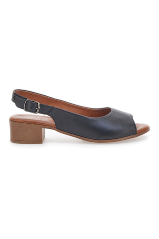 Sandali Neri con Tacco a Blocco e Tomaia in Pelle PITTARELLO LOOK 243065