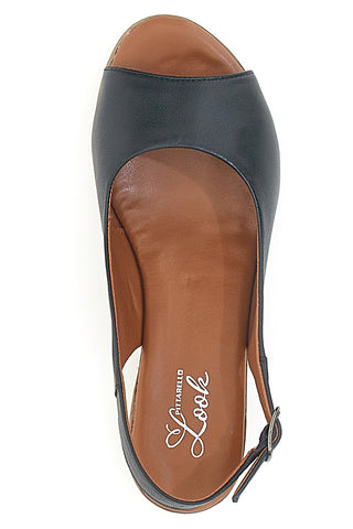 Blaue Sandalen mit Blockabsatz und Obermaterial aus Leder PITTARELLO LOOK 243065