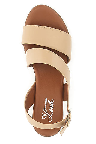 Beige Sandalen mit niedrigem Absatz und Obermaterial aus Leder PITTARELLO LOOK 243080