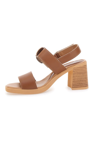 Sandali Cuoio con Tacco Medio a Blocco PITTARELLO LOOK MK3619214