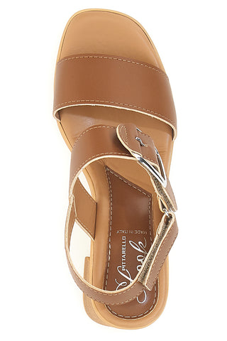 Sandali Cuoio con Tacco Medio a Blocco PITTARELLO LOOK MK3619214