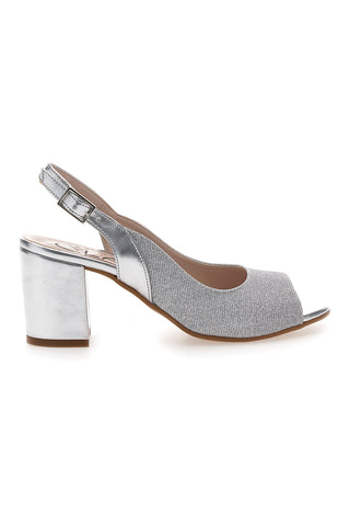 Silberne Slingback-Sandalen mit offener Spitze PITTARELLO GLAM 5916