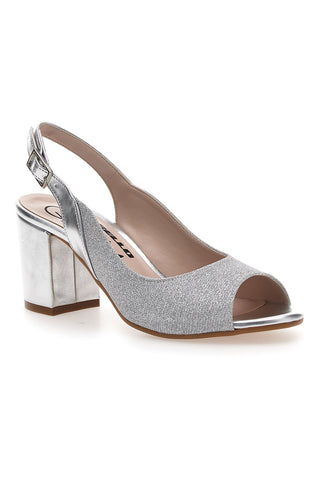 SandalI Slingback Argento con Punta Aperta PITTARELLO GLAM 5916