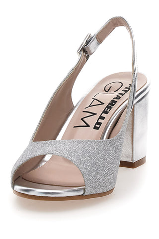 SandalI Slingback Argento con Punta Aperta PITTARELLO GLAM 5916