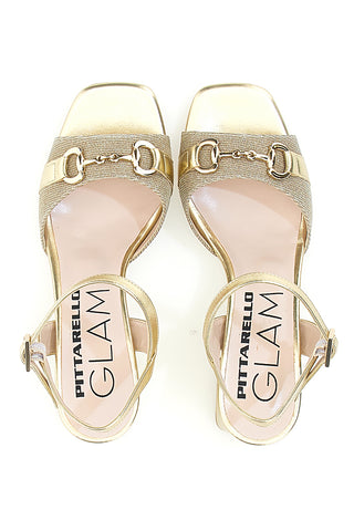 Sandali Platino Con Tacco e Cinturino alla Caviglia Pittarello Glam 5550