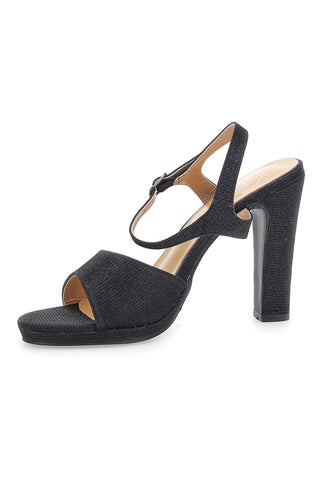 Galia 89892 Schwarze Glitzer-Sandalen mit hohem Absatz