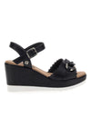 Sandali neri con zeppa e catena decorativa Gmv SA0439