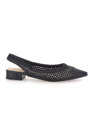 Slingback da donna nere traforate con tacco basso Le Havre GZ2405273