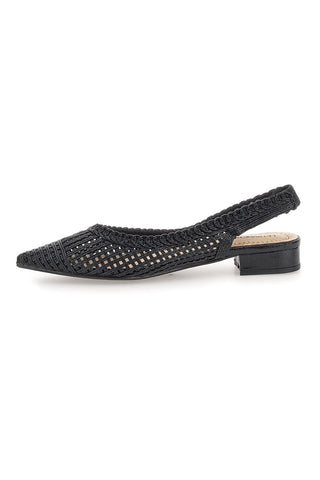 Slingback da donna nere traforate con tacco basso Le Havre GZ2405273